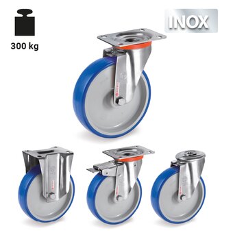 TR-61-NLX-Roues avec montures en acier inox pour charges légères